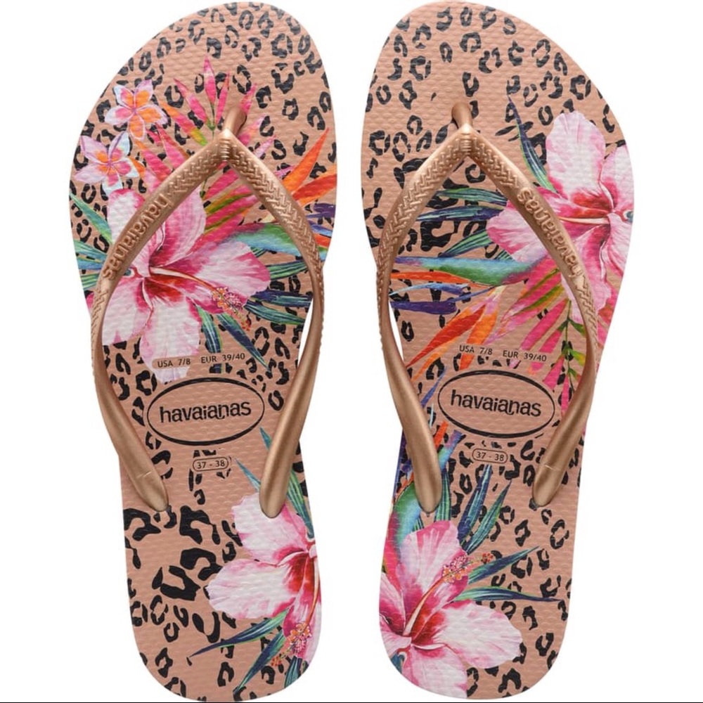 Havaianas Slim Flip Flops- Animal Floral